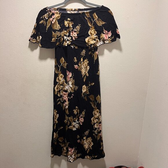 LANI CALIFORNIA SLEEVELESS BLACK FLORAL MAXI TUBE DRESS - Picture 2 of 6